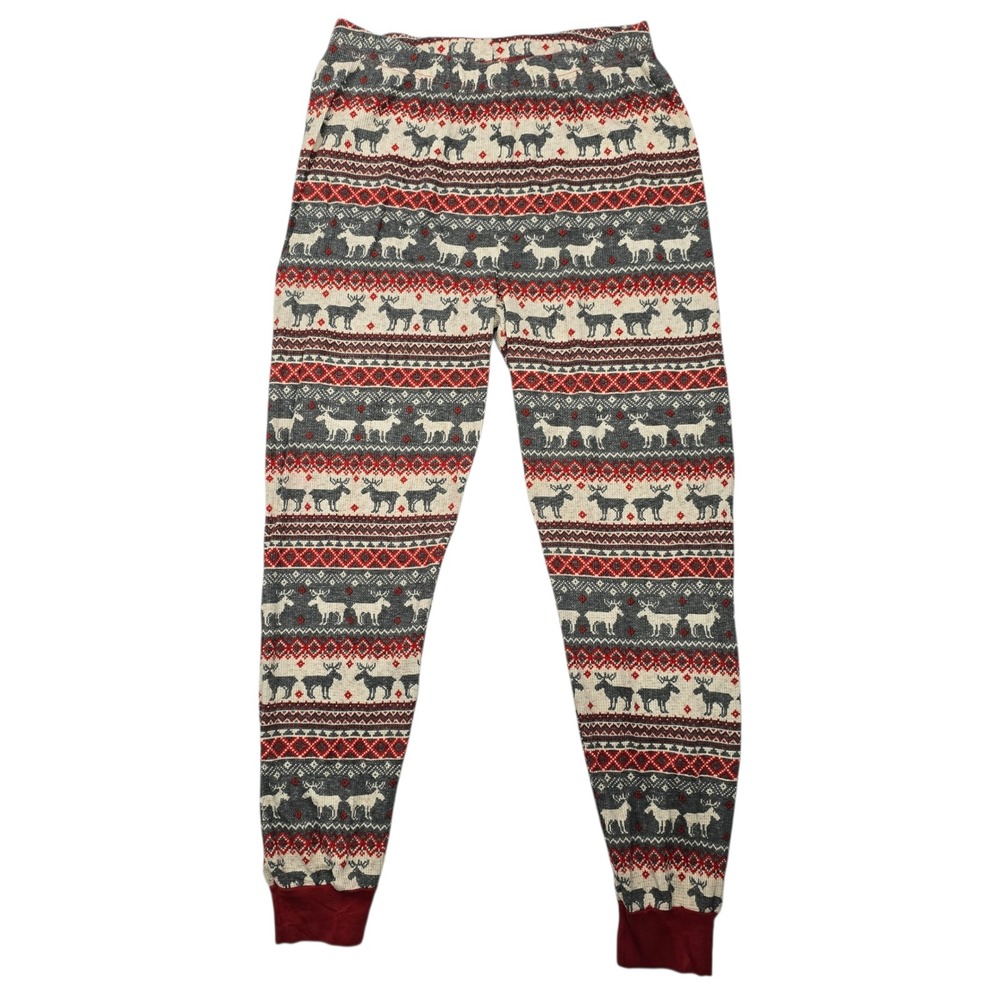 PJ Place Christmas Holiday Pajama Thermal Bottoms Pants‎ Multicolor Birdseye XS